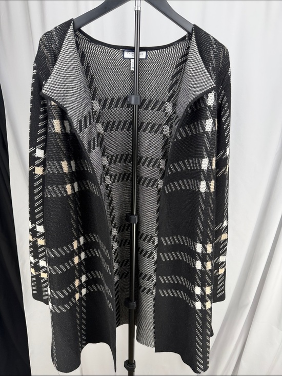 Charter Club Sweaters - Charter Club Plaid Open Front Cardigan Duster 1X Wool Blend